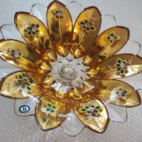 ست کریستال پذیرایی طلایی پنج پارچه|صنایع دستی و سایر لوازم تزئینی|تهران, فلسطین (میدان انقلاب)|دیوار