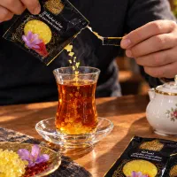 ساشه نبات چوبی شربت عرقیات زعفران اعطای نمایندگی