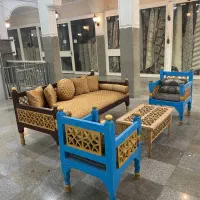 سرویس سنتی ست پنج نفره به همراه میز جلومبلی درحدنو|مبلمان خانگی و میز عسلی|تهران, بهداشت|دیوار