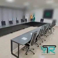 میز جلسه گروهی فلزی صندلی چرخدار کنفرانسی نیمست