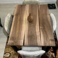 میز نهار خوری وصندلی ۴ نفره چوب گردو