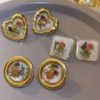 گوشواره رزین با گل طبیعی