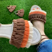 دمپایی مکرومه|کیف، کفش، کمربند|دزفول, |دیوار