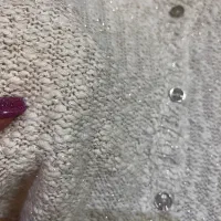 ژاکت بافت سفید شاین دار خارجی و کیوت