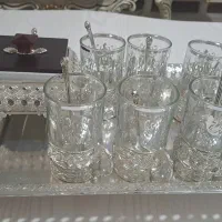 ست چایخوری شامل سینی .قندان .شش عددفنجان وقاشق