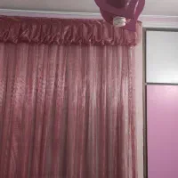 لوستر چوب و حباب صورتی