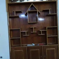 کمد دیواری با چوب ساج|کتابخانه، شلف، قفسههای دیواری|اهواز, سلطانمنش|دیوار