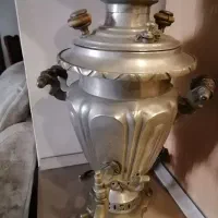 سماور زغالی عتیقه وچراغ سه فیتیله هلندی اصل