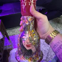 شیشه قلیان طلاکوب