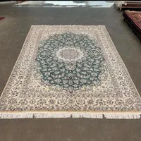 فرش دستباف نایین ۹ لا سبز زیبا جفت ۶ متری|فرش|مشکیندشت, |دیوار