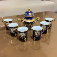 ست قهوه خوری لیلی و مجنون طلاکوب