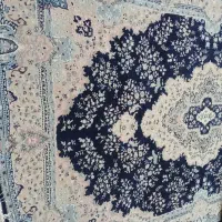 فرش ۶ متری سرمه ای و کرم