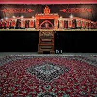 کتیبه هیئت. پارچه مشکی. پرچم