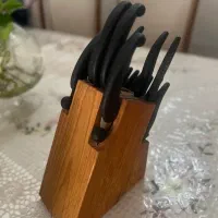 سرویس چاقو ۱۵ پارچه میراکل بلید با پایه چوبی