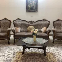مبل استیل ۷نفره و میز ناهار خوری ۶نفره و بوفه