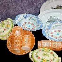 ظروف قدیمی .آمریکایی. فرانسه.ژاپن ایتالیا کریستال