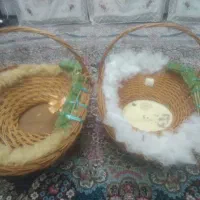 سبد چوبی حصیری|صنایع دستی و سایر لوازم تزئینی|یزد, |دیوار