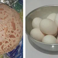 فروش نان تیری و تخم‌مرغ محلی تازه