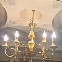 لوستر ۶ شاخه بهمراه یک دیوارکوب برنز اصل نو