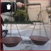 ترازو دوکفه دکوری قدیمی انتیک عتیقه کلکسیونی