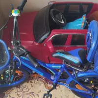 دوچرخه و ماشین شارژی هردوتا سالم درحدنو|اسباب‌بازی بچه|ملکان, |دیوار