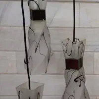 لوستر آویز شیشهای سه تکه