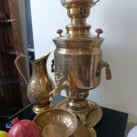 ست سماور زغالی برنج آذر نسب ۱۳۴۱|سماور، چای‌ساز، قهوه‌ساز|میانه, |دیوار