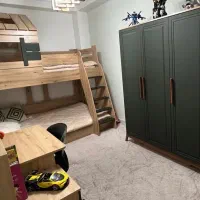 سرویس خواب ژیک/ تخت دو طبقه/میزتحریر/کمد/دراور