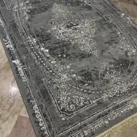 فرش شکوفه مشکی /وینتیج/هفتصدشانه