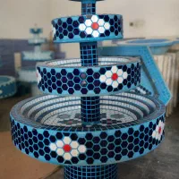 انواع ابنما طبقاتی سیمانی طرح سنگ و سرامیکی حوضچه|مصالح و تجهیزات ساختمان|کاشان, شهرک ۲۲ بهمن|دیوار