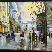 تابلو رنگ روغن، امپرسیونیسم، پاریس بارانی
