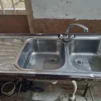 سینک دوقلو همراه شیر مخلوط و چهار پایه