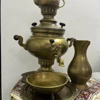 سماور ذغالی برنجی قدیمی ۶لیتری