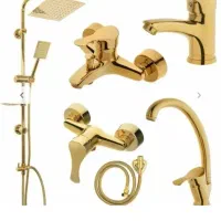 ست 6تیکه شیرآلات لاله طلایی