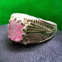 انگشتر نقره تورمالین صورتی افغانی