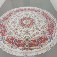 فرش دستباف دایره‌ای طرح تبریز ۲/۵×۲/۵ متر