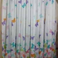 پرده حریر گلدار