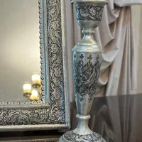 فروش آینه و شمعدان طرح نقره سیاه قلم|آینه|قم, زنبیل آباد|دیوار