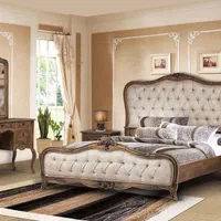 سرویس خواب دونفره چوبی تمام چوب فرانسوی ابزاری|تخت و سرویس خواب|تهران, یافت آباد جنوبی|دیوار