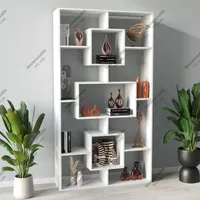 ویترین قفسه کتابخانه طوسی قهوه ای سفید|کتابخانه، شلف، قفسه‌های دیواری|تهران, شهید آوینی|دیوار
