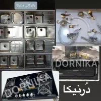 هود دودکش ذغالی و گاز۵شعلهTop/سینک براقsink670