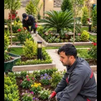 خدمات باغبانی کاشت گل گیاه باغچه تعویض خاک گلدون