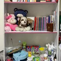 قفسه و جا کتابی دخترانه ۳ طبقه کشو دار