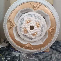 دور لوستر دور چراغ گچ کاری گچ بری نقاشی لکه گیری|لوستر و چراغ آویز|تبریز, |دیوار