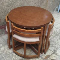 حراج1مدل میز نهار خوری 4نفره گرد کم جا