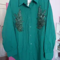 شومیز وارداتی کتان نخ تراکم بالا.