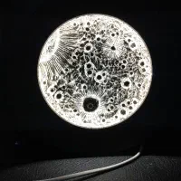 تابلو ماه ۲۵ سانت با سیم بلند و کلید روشن و خاموش