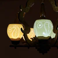 لوستر چوبی|لوستر و چراغ آویز|قم, پردیسان|دیوار