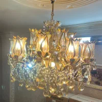 لوستر ۱۶لاله دورطلایی