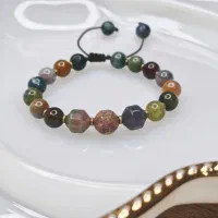 دستبند سنگ عقیق خزه ای